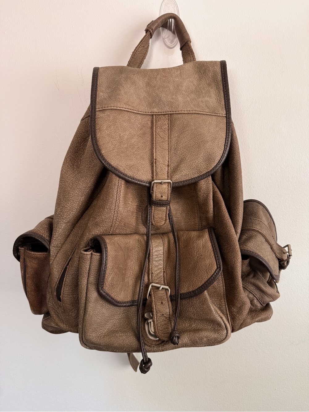 Y2K Marlboro Unlimited vintage brown cowhide leather rucksack backpack